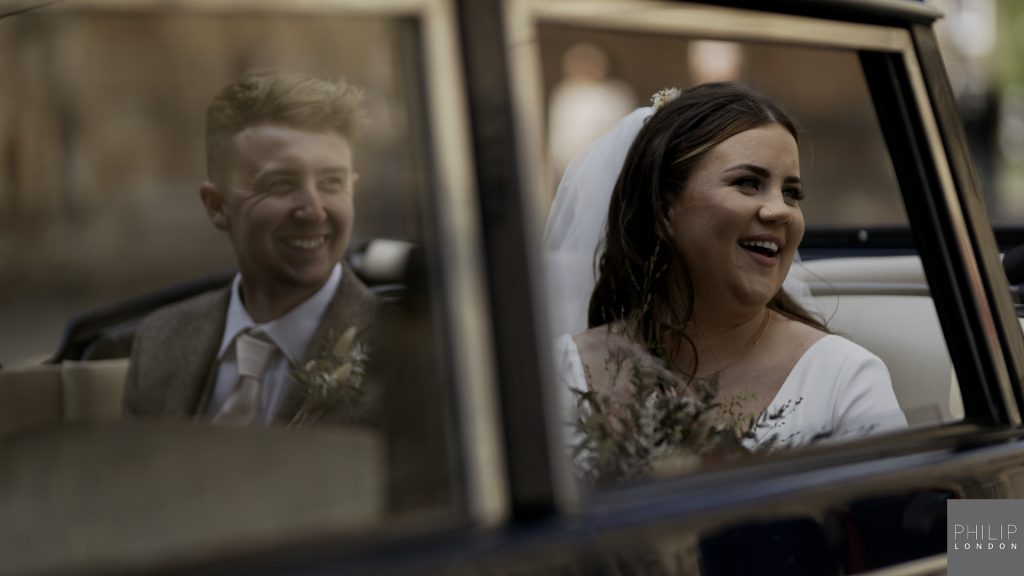 Wedding Car with just married couple